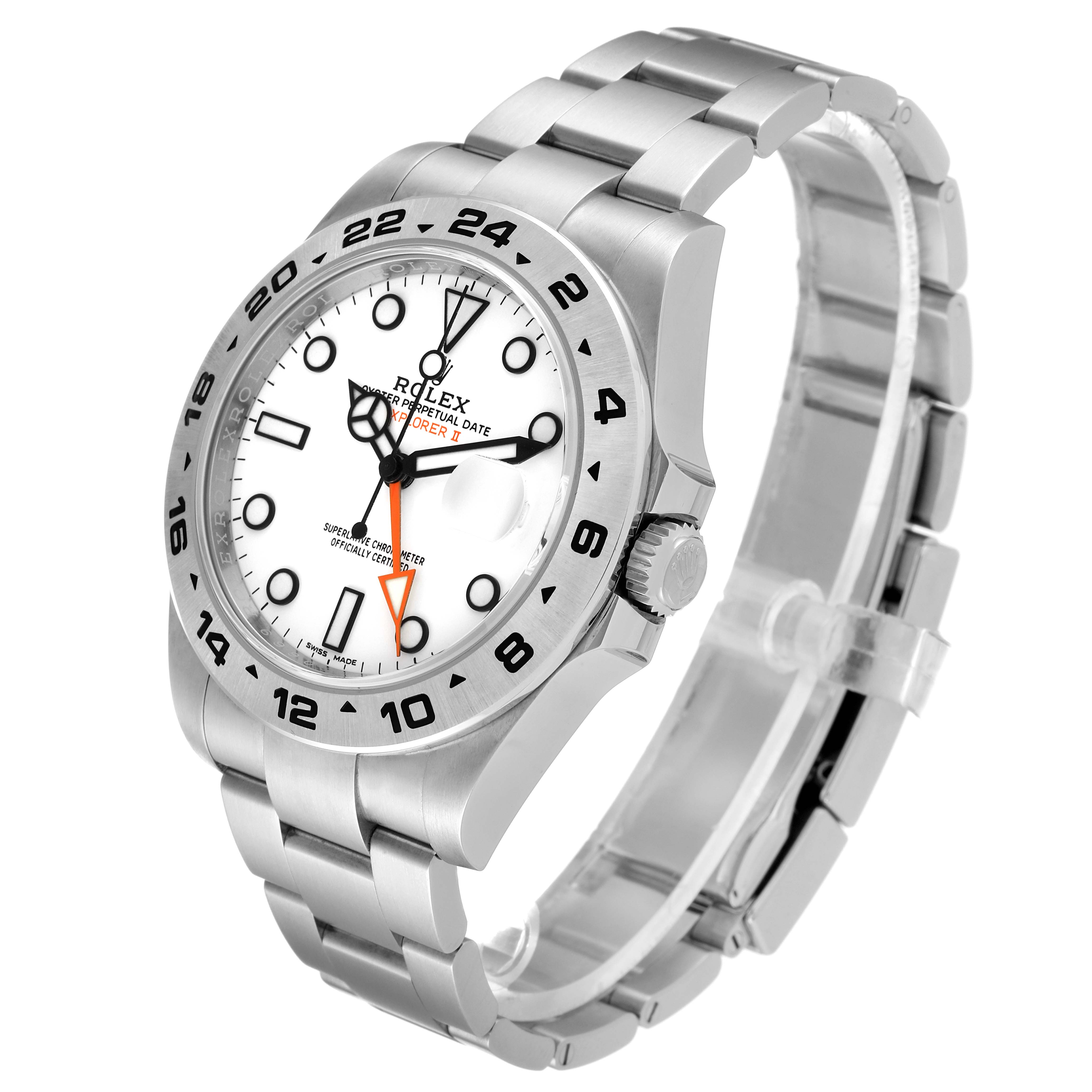 This image shows a side and front angle of a Rolex Explorer 216570 Men
s Stainless Steel White Dial 216570 Men
s Stainless Steel White Dial watch, showcasing its face, bezel, crown, and bracelet.
