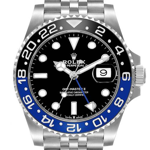 Photo of Rolex GMT Master II Steel Batgirl Black Blue Bezel Watch 126710 Box Card