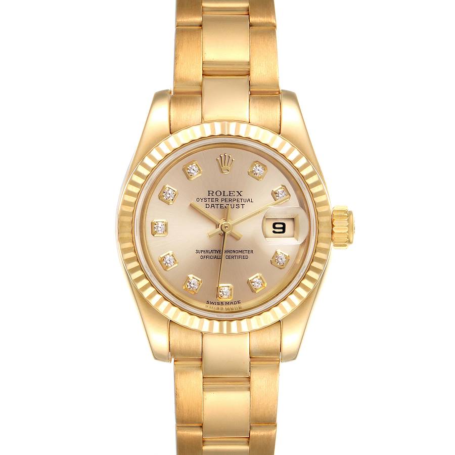 Rolex President Datejust Yellow Gold Diamond Ladies Watch 179178 SwissWatchExpo