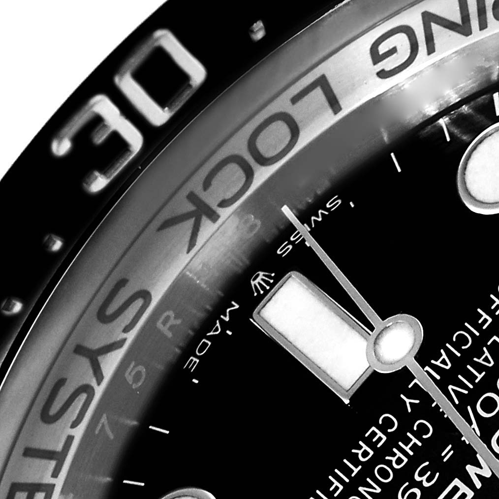 The image shows a close-up of the bezel, dial, and part of the hands of the Rolex Sea-Dweller 126660 Men's Stainless Steel Blue Dial 126660 Men's Stainless Steel Blue Dial watch.