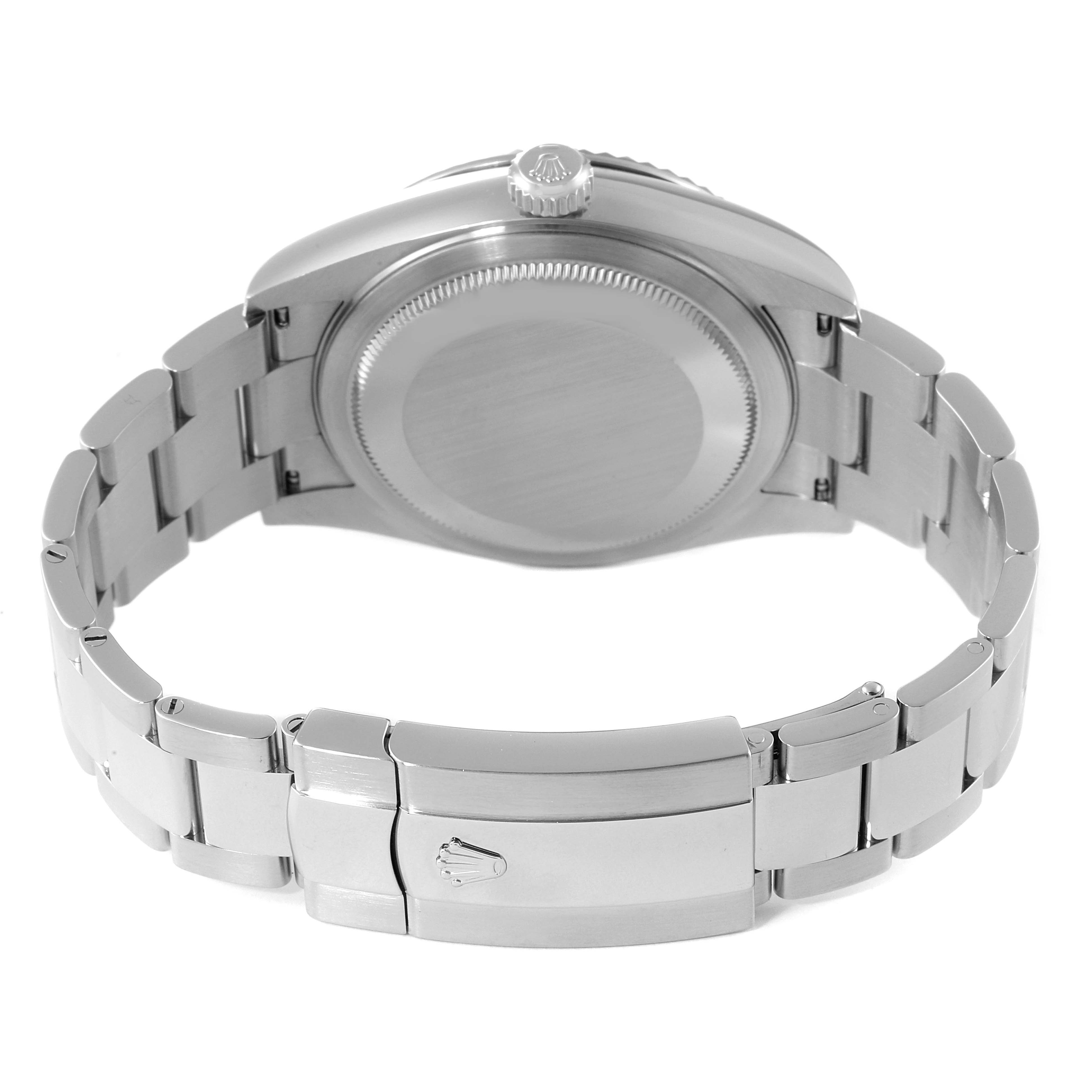 The image shows the back view of the Rolex Sky-Dweller 326934 Men's Stainless Steel White Dial 326934 Men's Stainless Steel White Dial watch, displaying its case back, bracelet, and clasp.