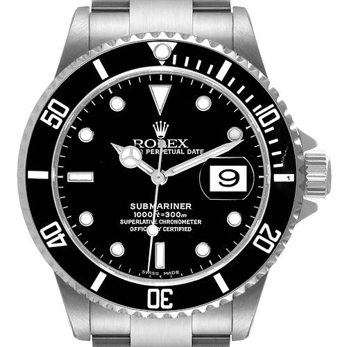 Photo of Rolex Submariner Black Dial Steel Mens Watch 16610