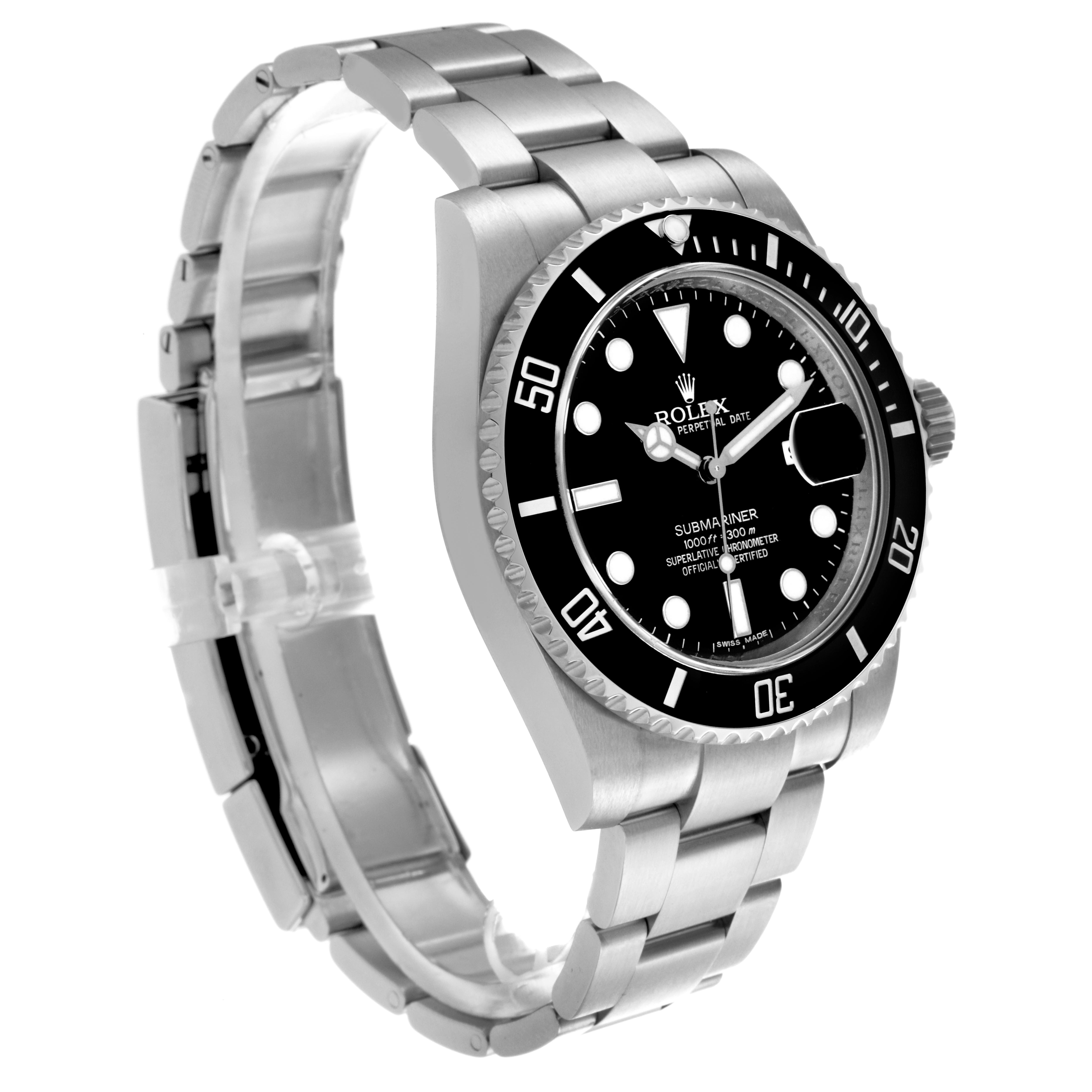 The Rolex Submariner 116610 Men's Stainless Steel Black Dial 116610 Men's Stainless Steel Black Dial is shown at a three-quarter angle, displaying the face, bezel, crown, and bracelet.