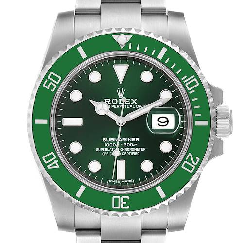 Photo of Rolex Submariner Hulk Green Dial Bezel Steel Mens Watch 116610LV Unworn