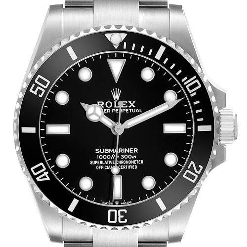 Photo of Rolex Submariner No Date Steel Ceramic Bezel Mens Watch 124060 Box Card