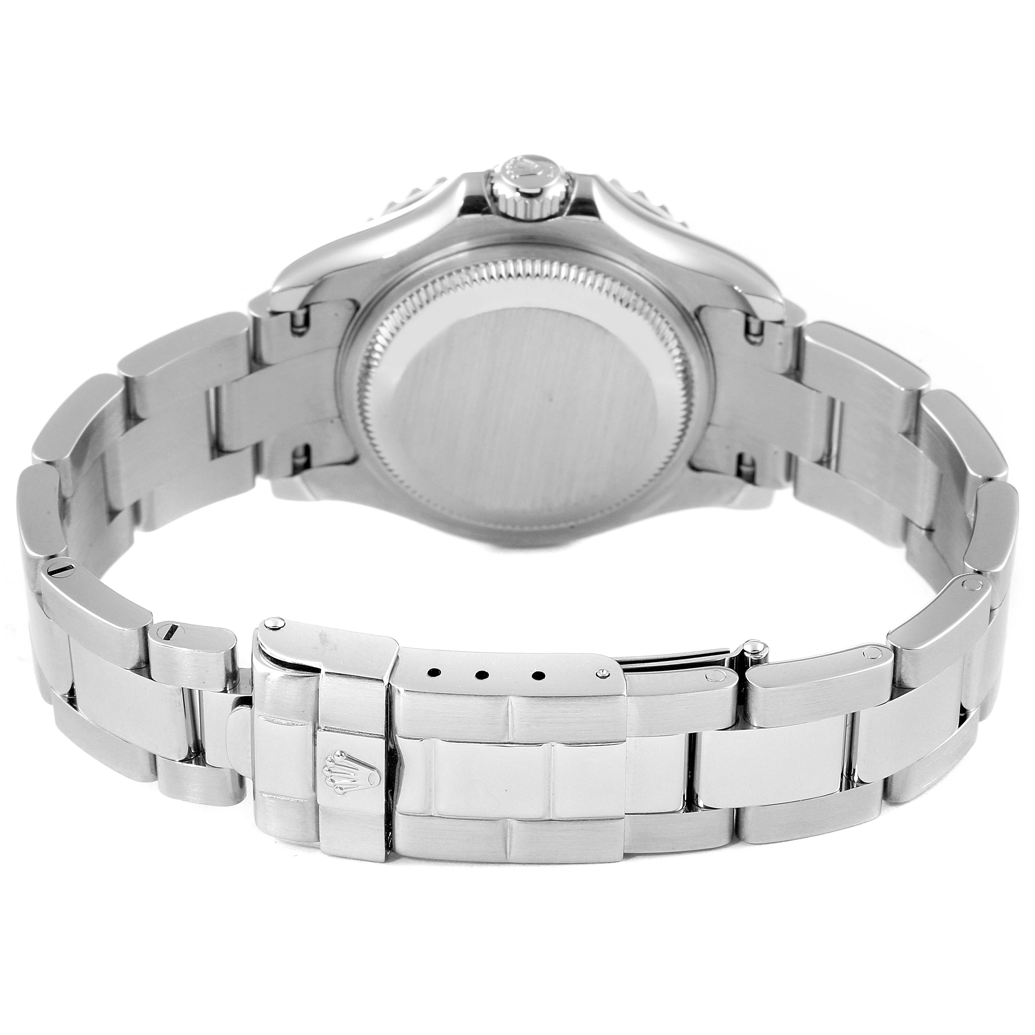 The image shows the back case and bracelet of a Rolex Yacht-Master 169622 Women's Stainless Steel Silver Dial 169622 Women's Stainless Steel Silver Dial watch, viewed from the rear.