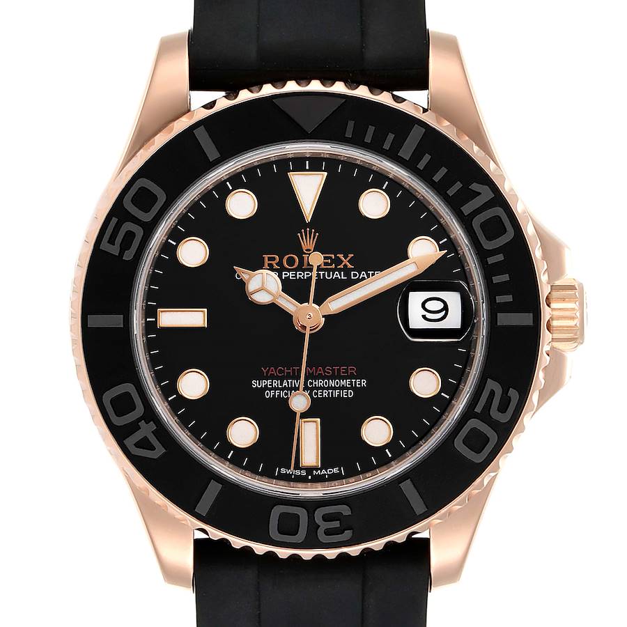 Normaal George Hanbury Vriend Rolex Yachtmaster 37 Rose Gold Rubber Strap Mens Watch 268655 Box Card |  SwissWatchExpo
