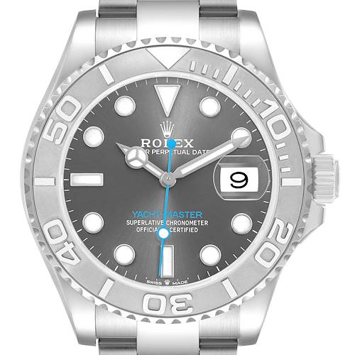 Photo of Rolex Yachtmaster 40 Steel Platinum Bezel Mens Watch 126622 Box Card