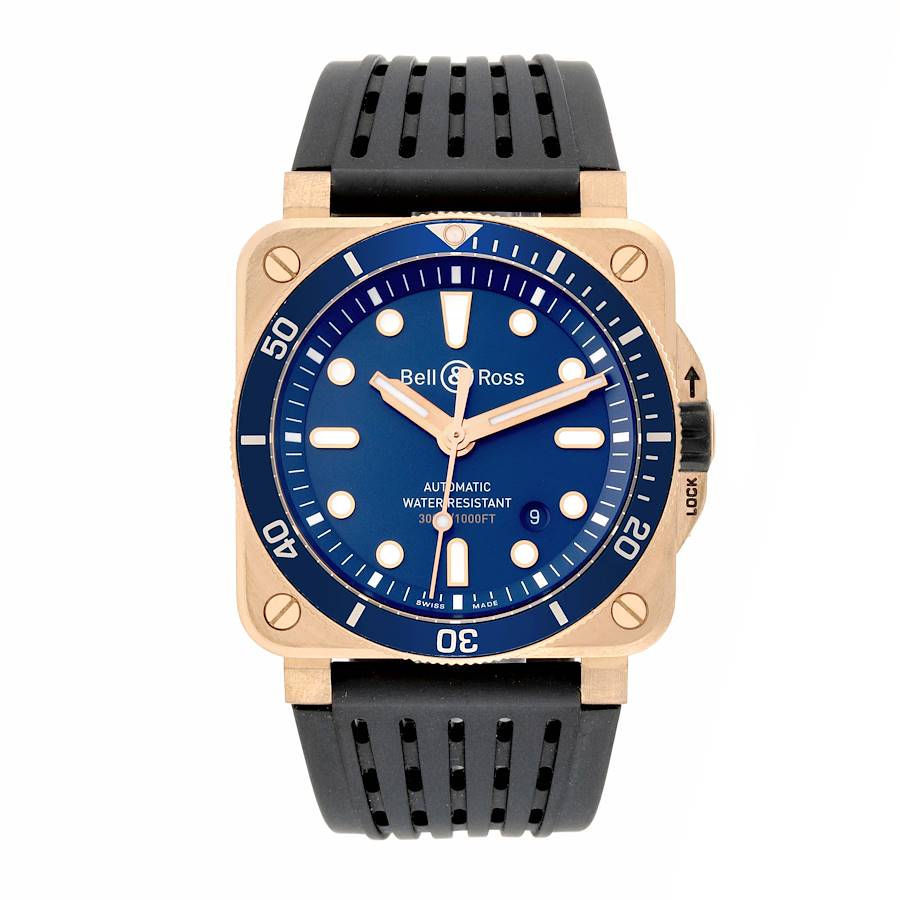 Bell & Ross Diver Blue Dial Automatic Bronze Mens Watch BR0392 Box Card SwissWatchExpo