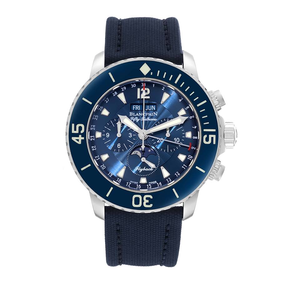 Blancpain Fifty Fathoms Flyback Moonphase Mens Watch 5066F-1140-52A Box Card SwissWatchExpo