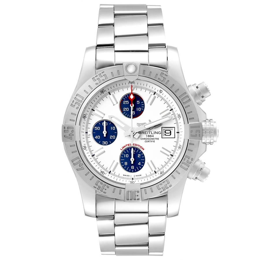 Breitling Avenger II LE White Dial Steel Mens Watch A13381 SwissWatchExpo