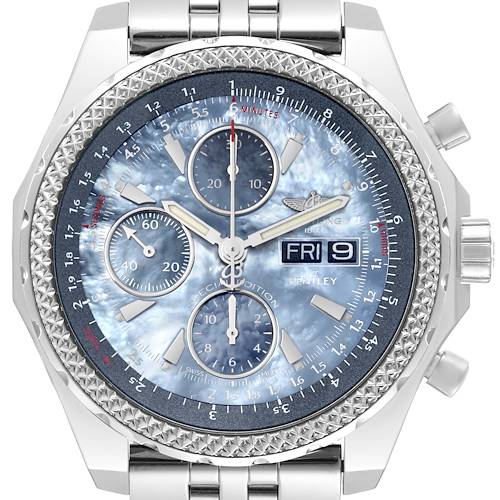 Photo of Breitling Bentley Motors GT Mother of Pearl Dial Steel Watch A13362 Box Papers