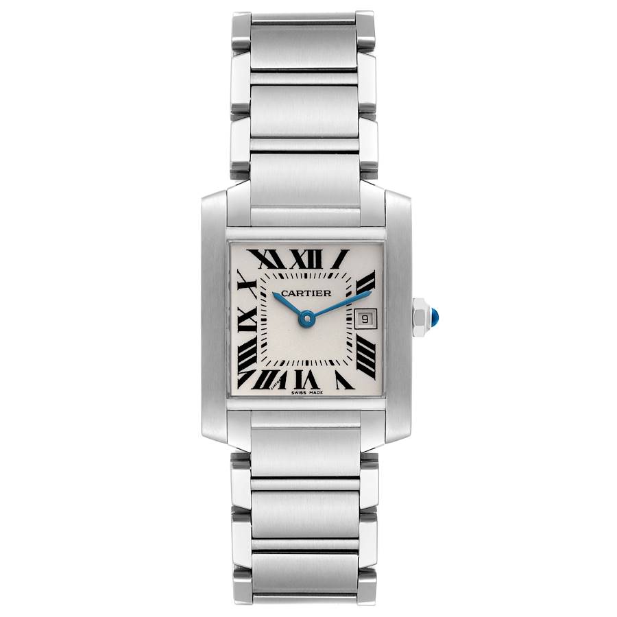 Cartier Tank Francaise Midsize Steel Ladies Watch W51011Q3 Box Papers SwissWatchExpo