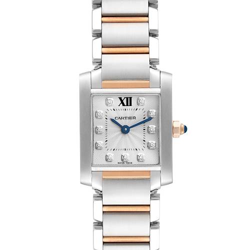 Photo of Cartier Tank Francaise Steel Rose Gold Diamond Ladies Watch WE110004 Box Papers