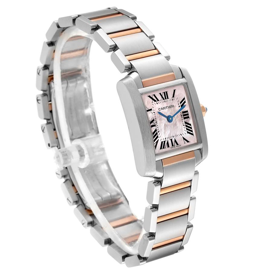 Cartier Tank Francaise Steel Rose Gold Mother of Pearl Ladies Watch W51027Q4 SwissWatchExpo