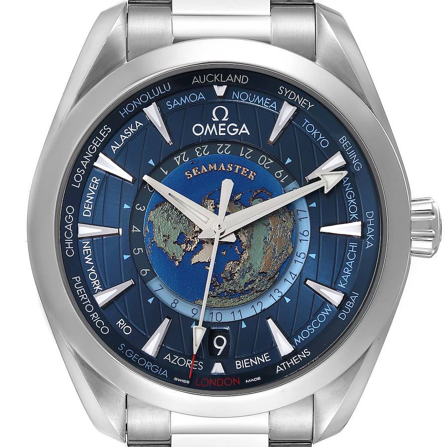 Omega Seamaster Aqua Terra Worldtimer GMT Watch 220.10.43.22.03.001 Box Card SwissWatchExpo