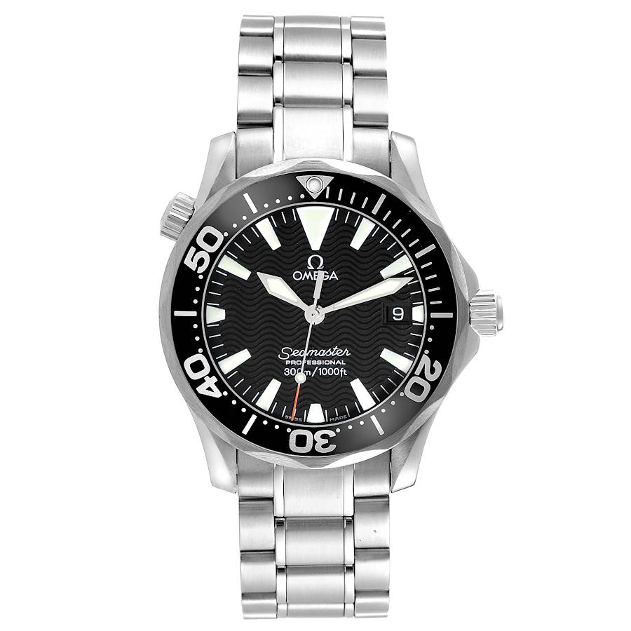 Omega Seamaster Diver Midsize Black Dial Steel Mens Watch 2262.50.00 SwissWatchExpo