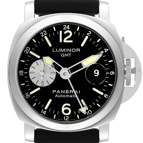 Photo of Panerai Luminor GMT Automatic Black Dial Steel Mens Watch PAM00088