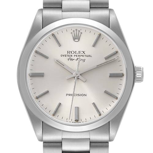 Photo of Rolex Air King Precision Silver Dial Vintage Steel Mens Watch 5500