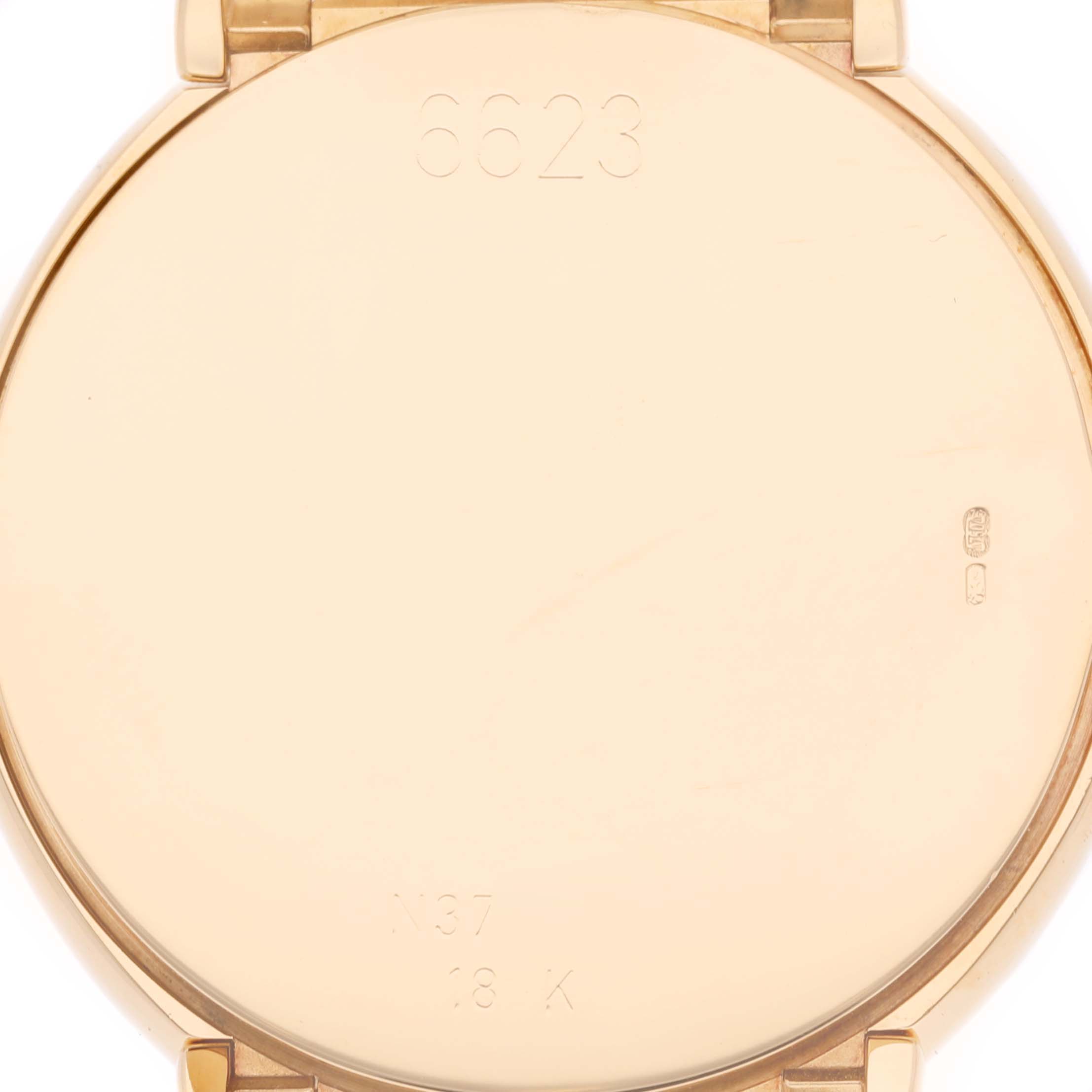 The image shows the back case of a Rolex Cellini 6623 Men's Yellow Gold White Dial 6623 Men's Yellow Gold White Dial watch, with model number 6623 engraved.