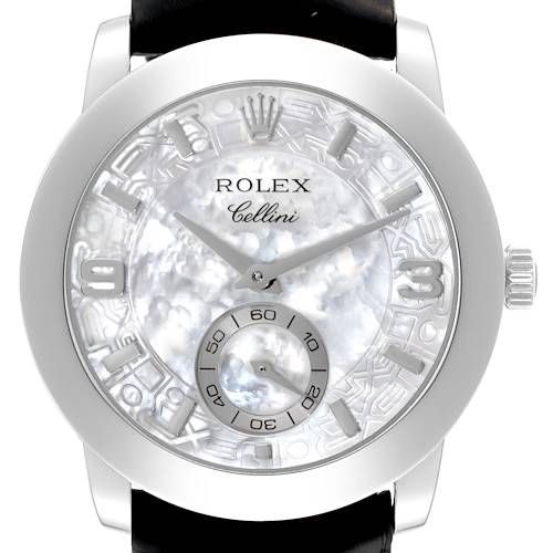 Photo of Rolex Cellini Cellinium Platinum Mother of Pearl Dial Mens Watch 5240