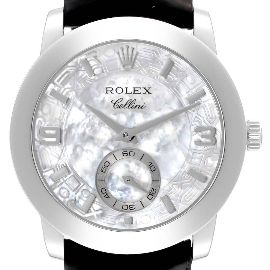 Rolex Cellini Cellinium Platinum Mother of Pearl Dial Mens Watch 5240 SwissWatchExpo