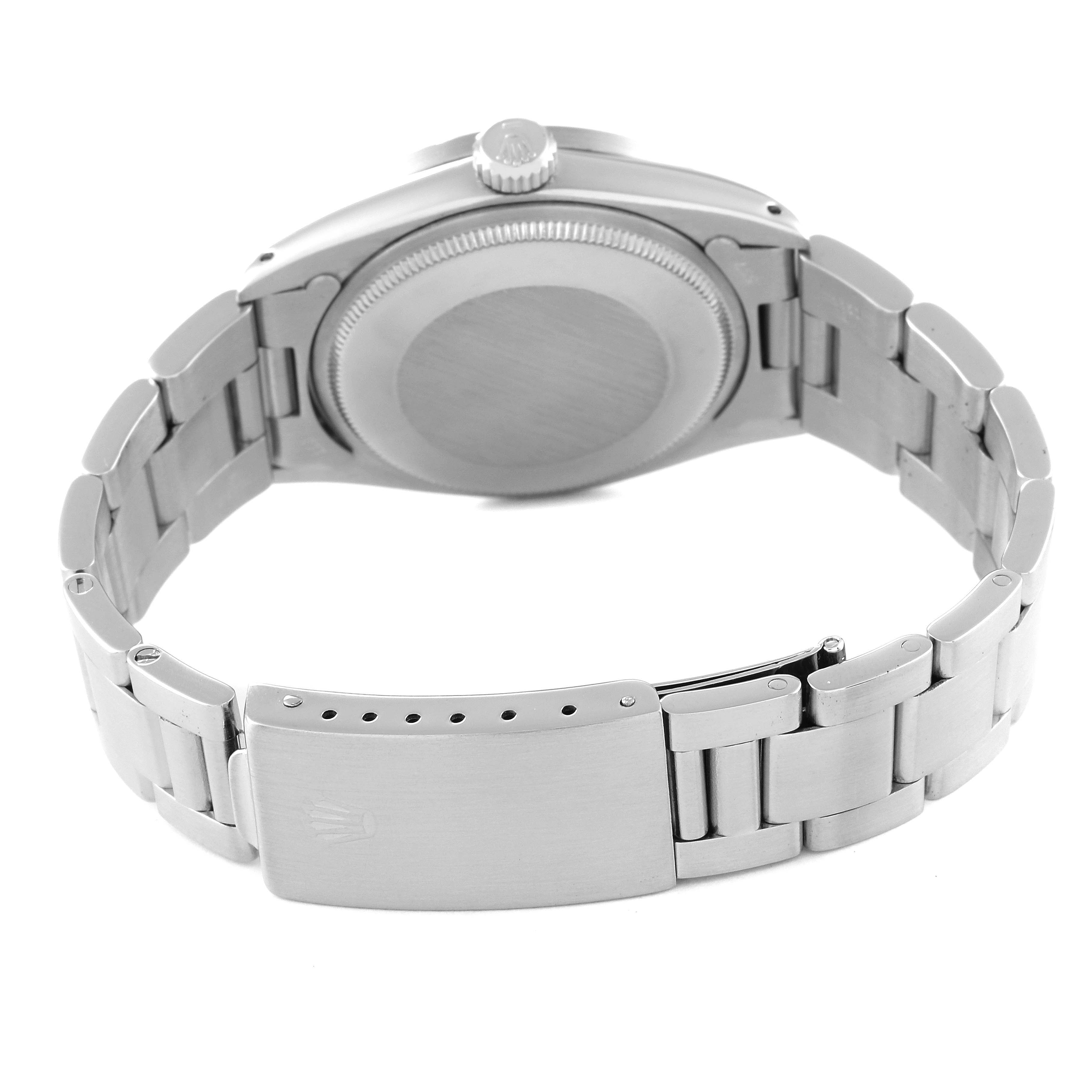 The image shows the back view of the Rolex Vintage Collection 1501 Men's Stainless Steel White Dial 1501 Men's Stainless Steel White Dial watch, highlighting the bracelet and clasp.