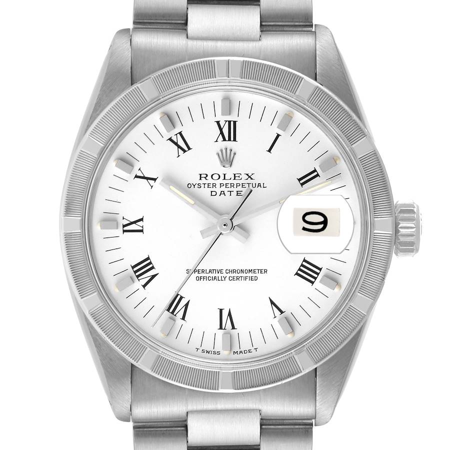 Rolex Date Stainless Steel White Dial Vintage Mens Watch 1501 SwissWatchExpo