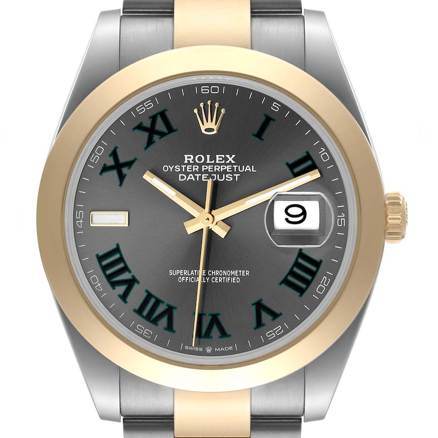Rolex Datejust 41 Steel Yellow Gold Wimbledon Dial Watch 126303 Box Card SwissWatchExpo