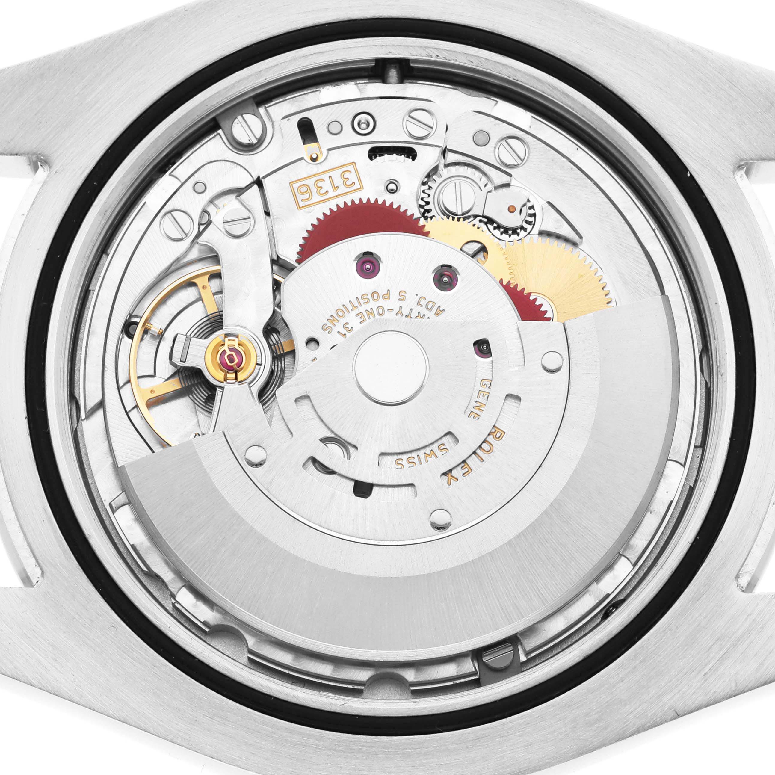 The image shows the Rolex Datejust 41 116300 Men's Stainless Steel Silver Dial 116300 Men's Stainless Steel Silver Dial's movement from the back, highlighting its intricate internal components.