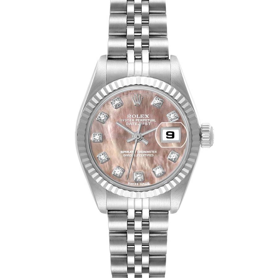 Rolex Datejust Steel White Gold Mother of Pearl Diamond Ladies Watch 179174 SwissWatchExpo