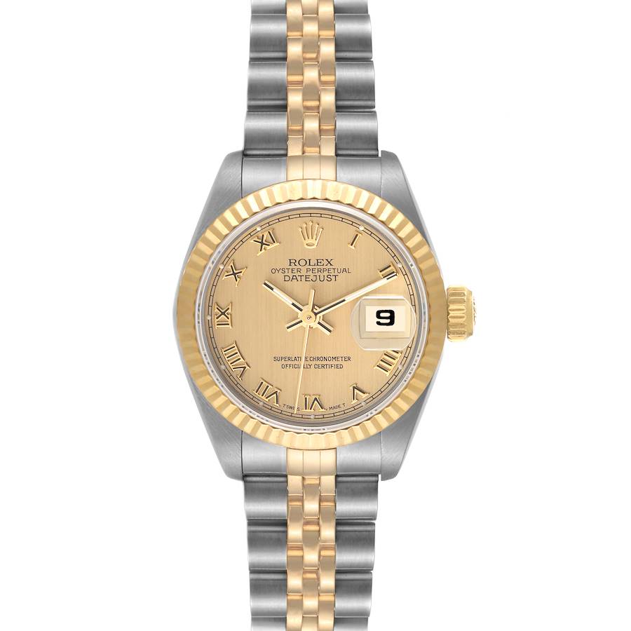 Rolex Datejust Steel Yellow Gold Champagne Roman Dial Ladies Watch 69173 SwissWatchExpo