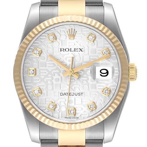 Photo of Rolex Datejust Steel Yellow Gold Diamond Dial Mens Watch 116233 Box Papers