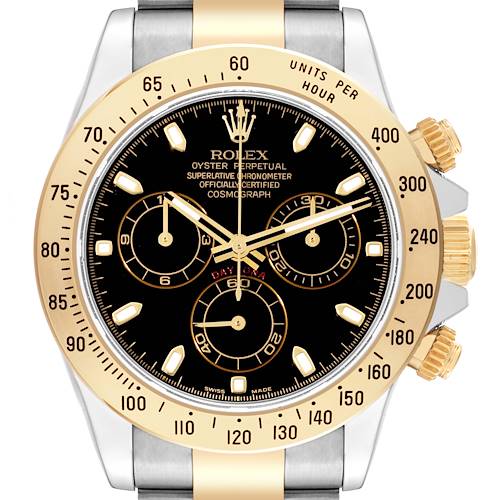 Photo of Rolex Daytona Steel Yellow Gold Black Dial Mens Watch 116523