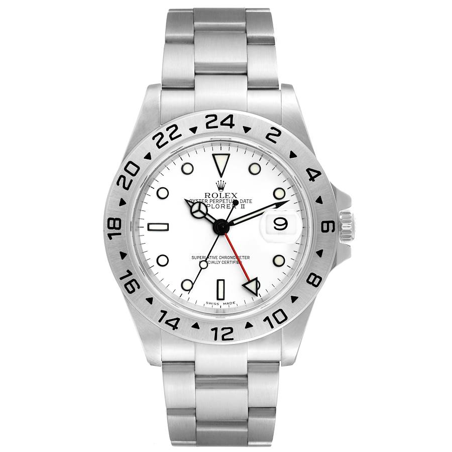 Rolex Explorer II Polar White Dial Steel Mens Watch 16570 Box Papers SwissWatchExpo