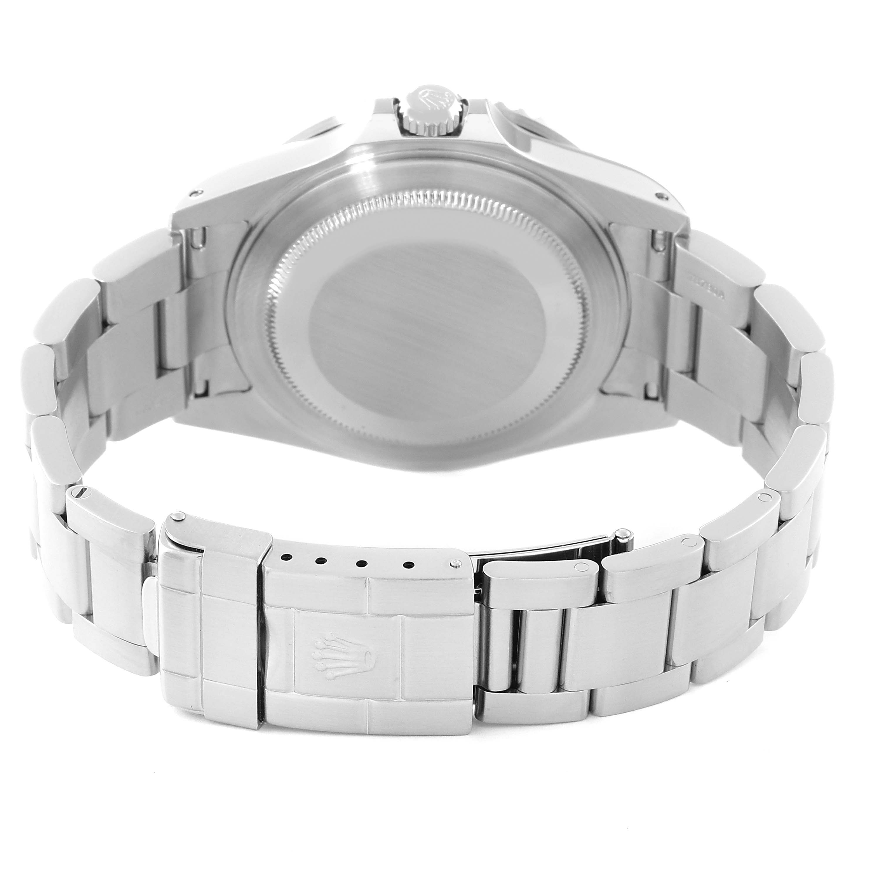 The image shows the back case and bracelet of a Rolex GMT-Master 16710 Men
s Stainless Steel Black Dial 16710 Men
s Stainless Steel Black Dial watch from a rear angle.