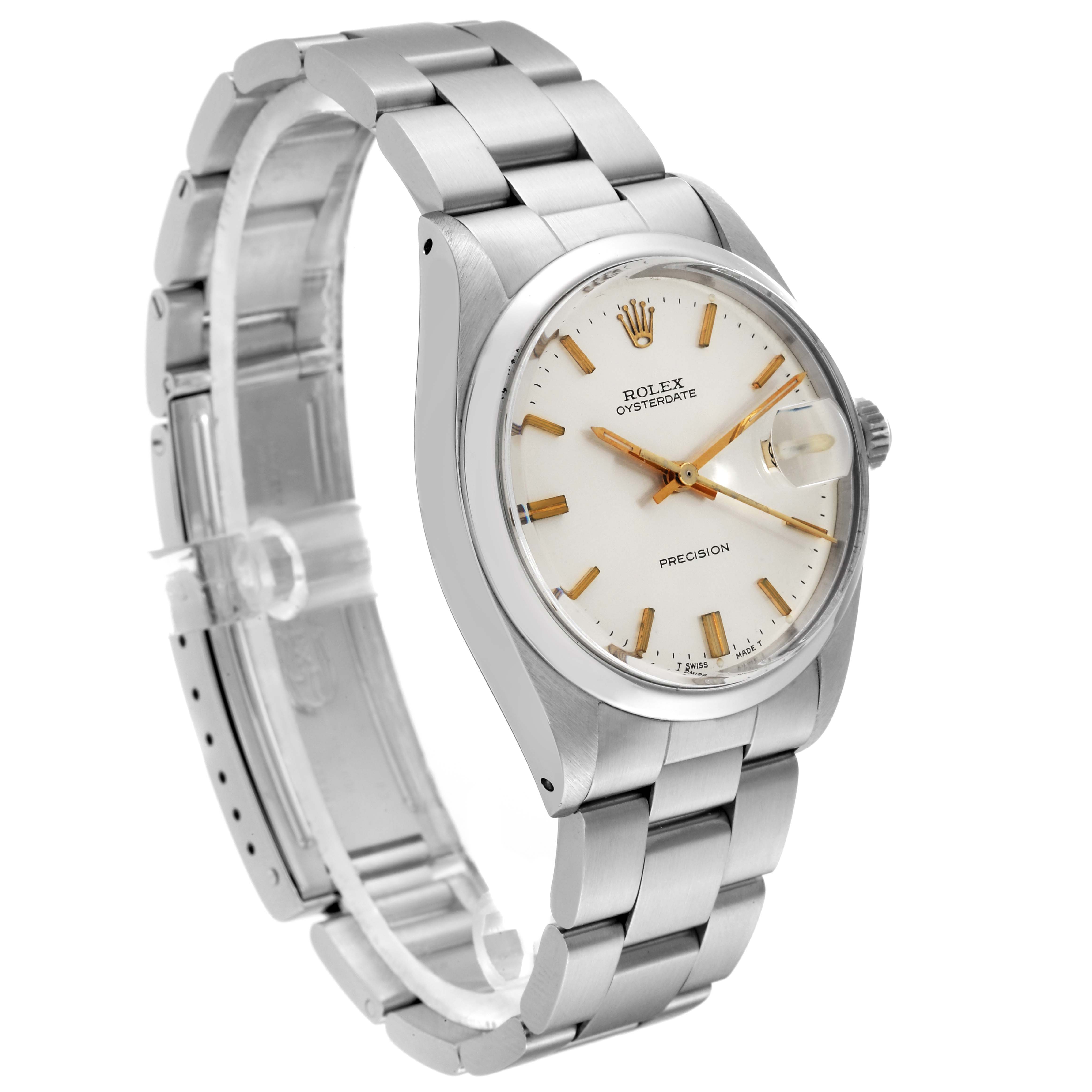 The Rolex Vintage Collection 6694 Men's Stainless Steel Silver Dial 6694 Men's Stainless Steel Silver Dial model watch is shown at a three-quarter angle, highlighting its bracelet, dial, and crown.