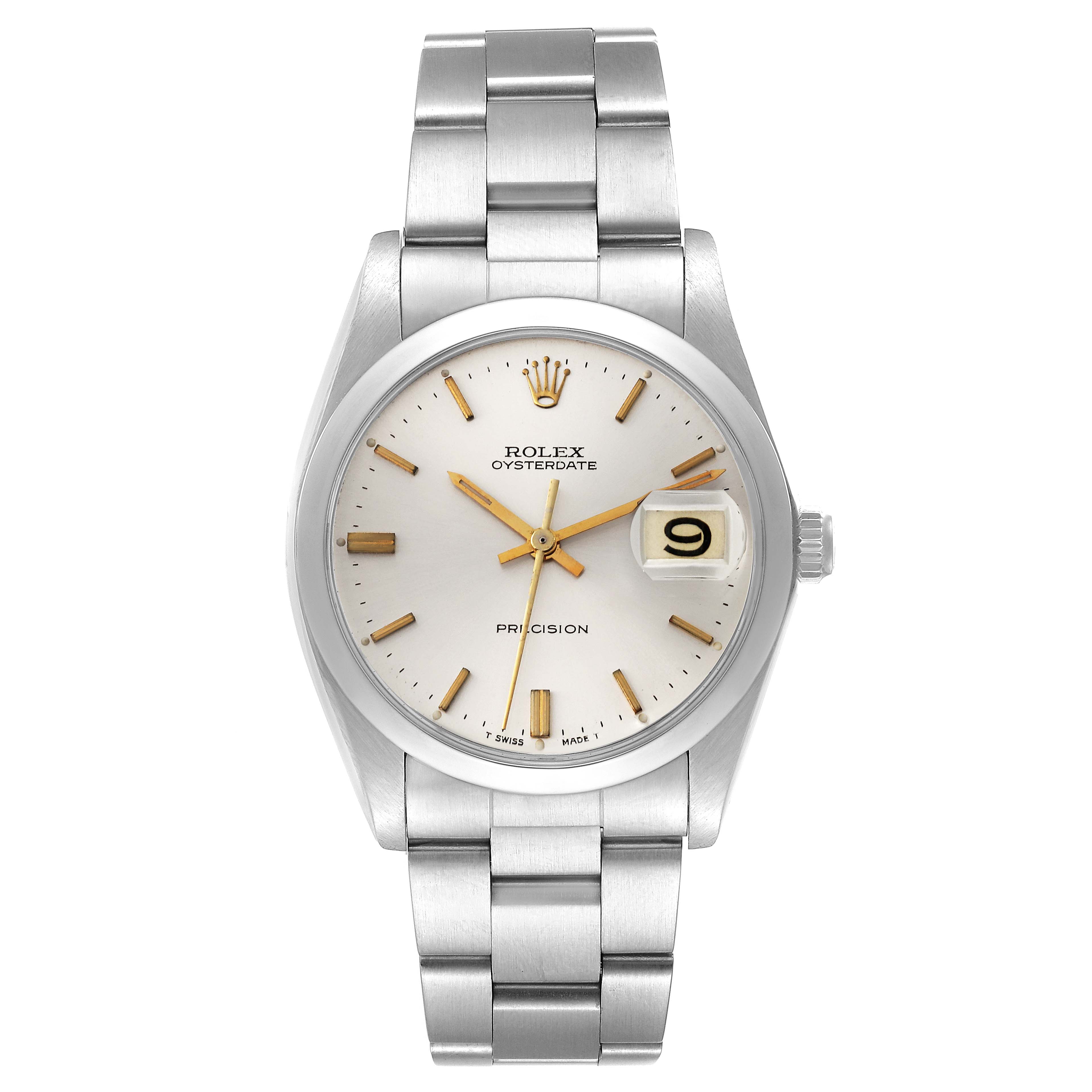 The Rolex Vintage Collection 6694 Men's Stainless Steel Silver Dial 6694 Men's Stainless Steel Silver Dial model is shown from a front angle, displaying the dial, hands, date, and bracelet.