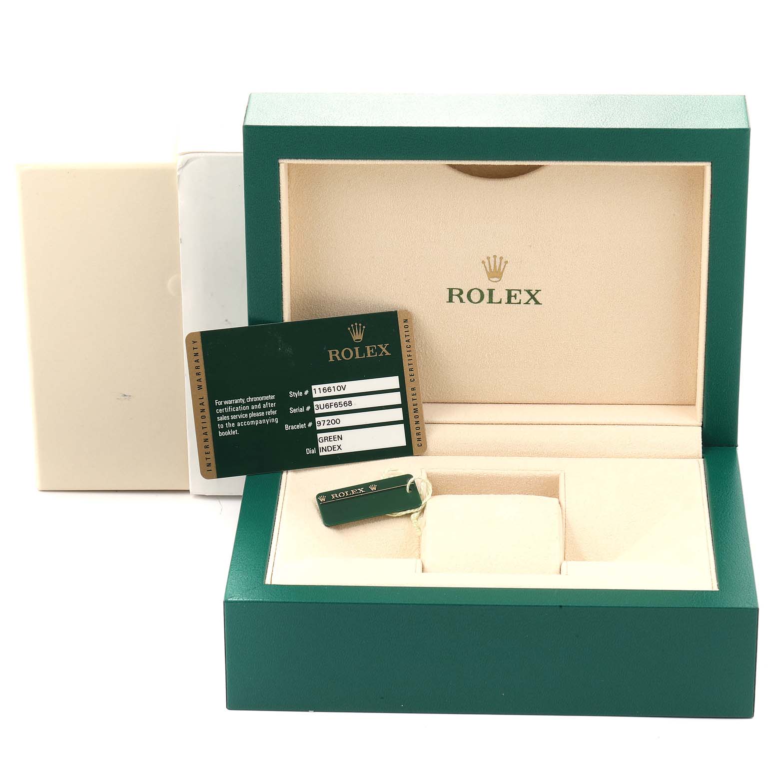 Rolex Submariner Hulk Green Dial Bezel Mens Watch 116610LV Box Card ...