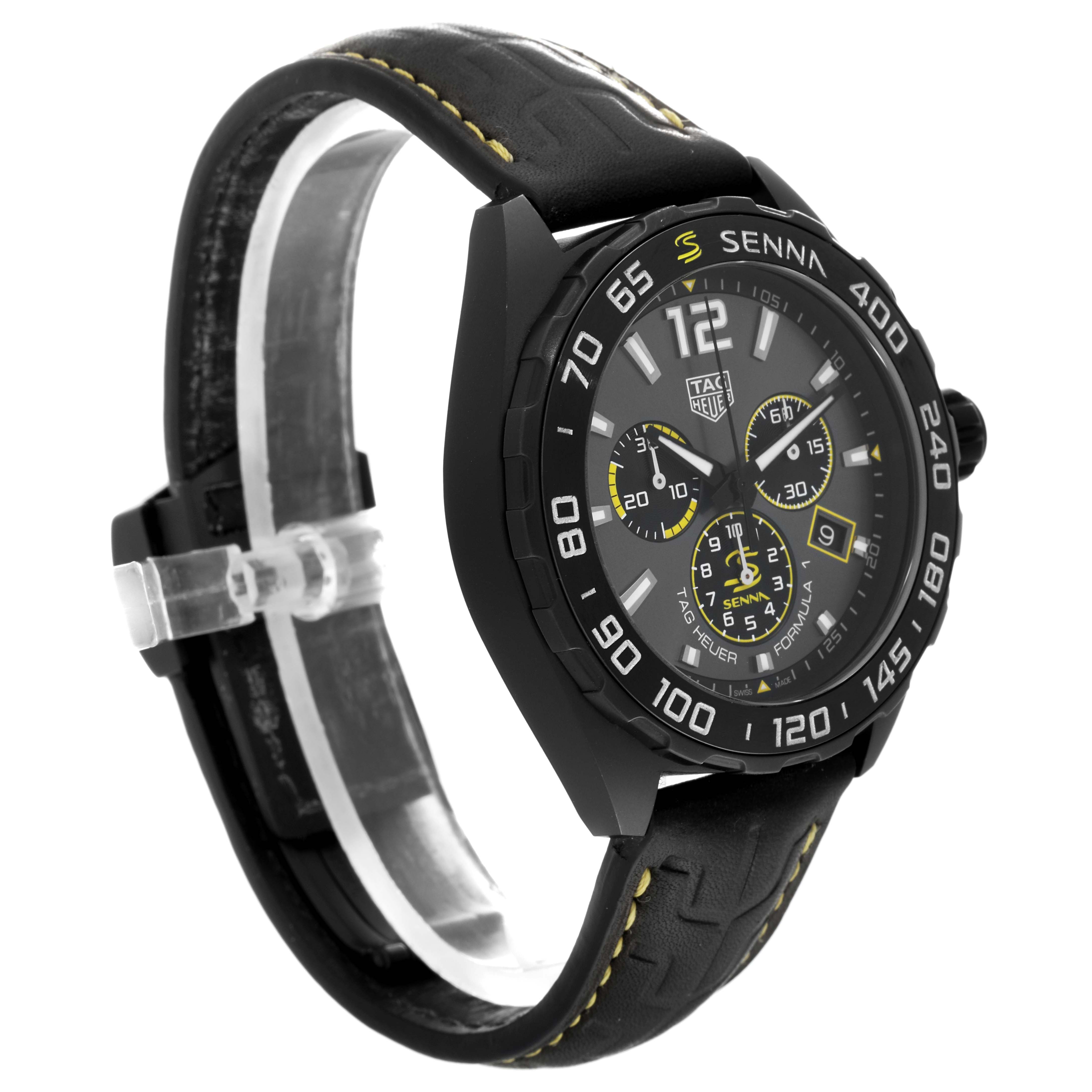 The image shows a front-side view of the Tag Heuer Formula 1 CAZ101AJ.FC6487 Men's Stainless Steel Green Dial CAZ101AJ.FC6487 Men's Stainless Steel Green Dial watch, depicting the face, bezel, case, and part of the strap.