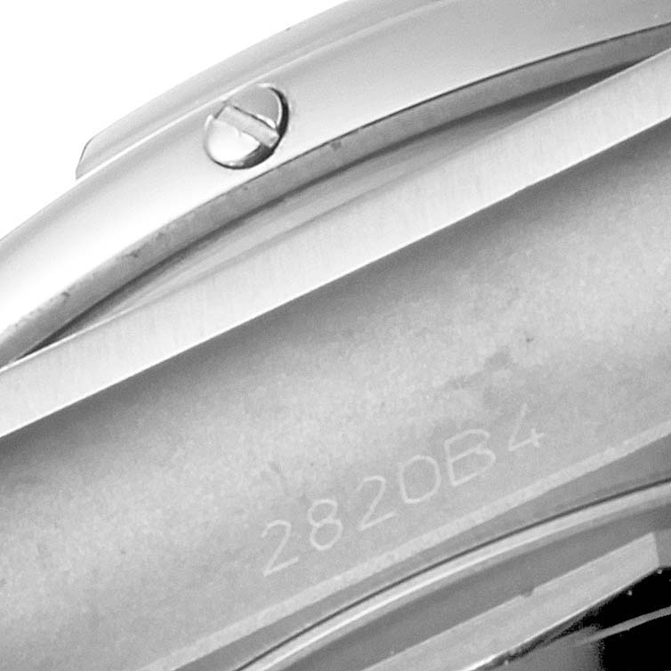 The image shows a close-up of the side casing with a screw and model number "2820B4" on a Breitling Chronomat AB01343A1L1A1 Men
s Stainless Steel Green Dial AB01343A1L1A1 Men
s Stainless Steel Green Dial watch.