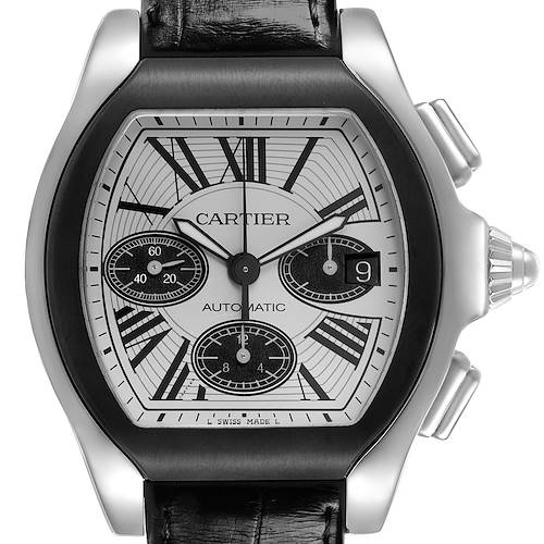 Photo of Cartier Roadster Chronograph Steel Silver Dial Mens Watch W6206020