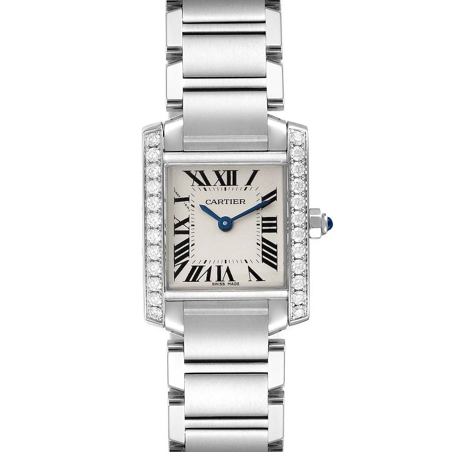 Cartier Tank Francaise Diamond Stainless Steel Women's Watch W4TA0008