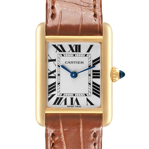 Photo of Cartier Tank Louis Small Yellow Gold Silver Dial Ladies Watch W1529856 Card