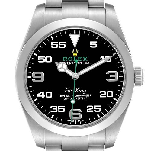 Photo of Rolex Air King 40 Black Dial Green Hand Steel Mens Watch 116900