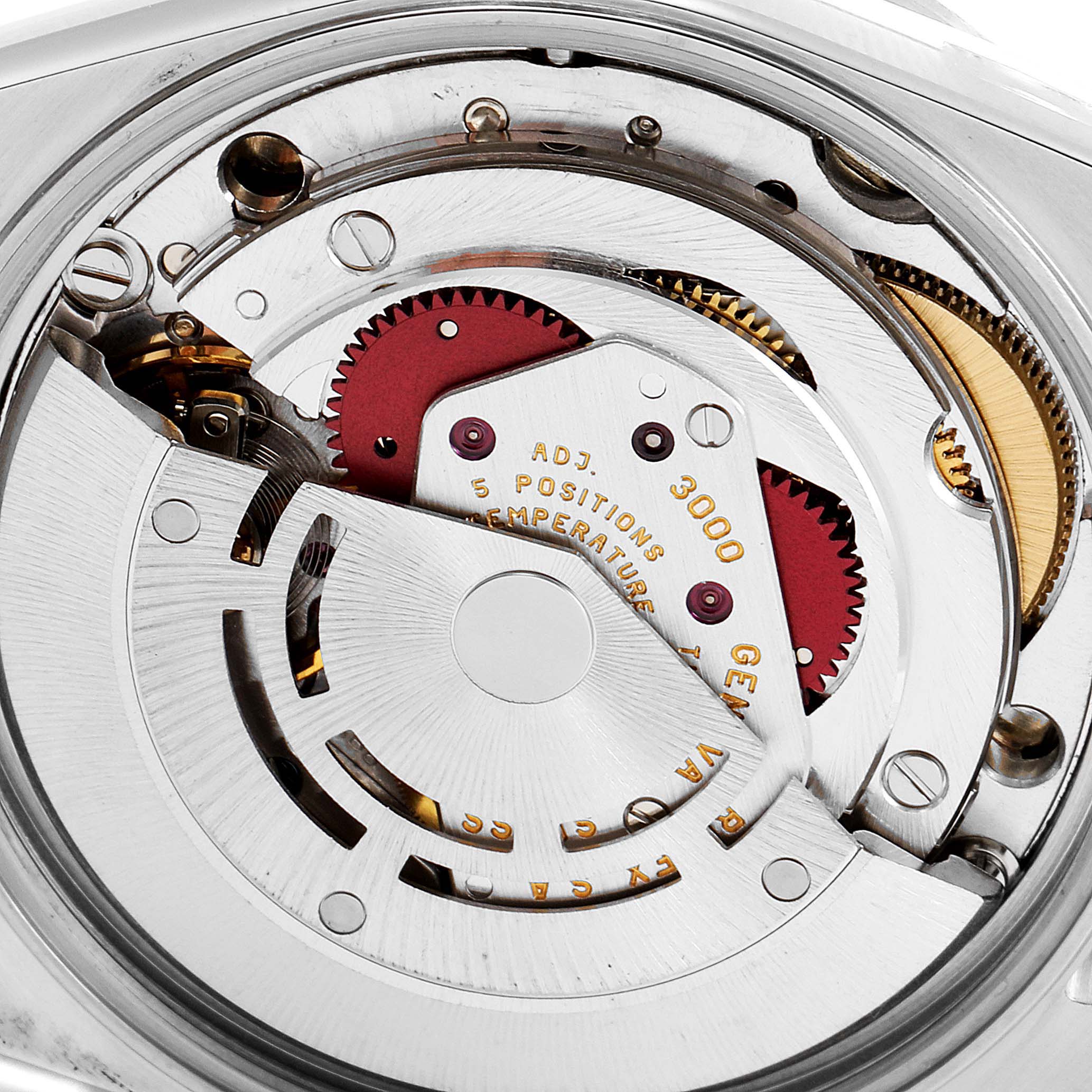 This image shows the internal mechanism and movement of the Rolex Air-King 14010 Men's Stainless Steel Silver Dial 14010 Men's Stainless Steel Silver Dial watch, viewed from the back.