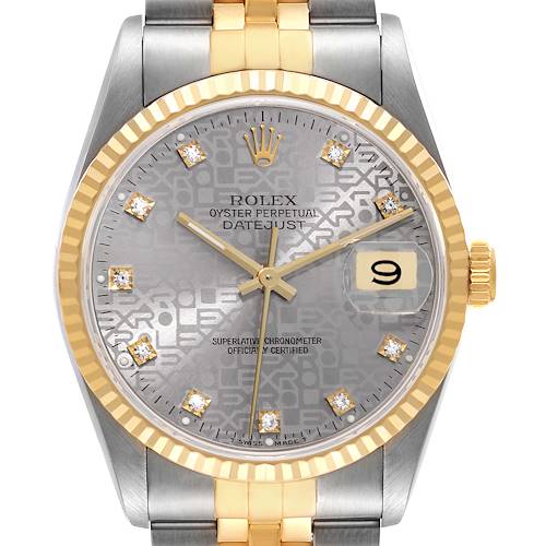 Photo of Rolex Datejust Anniversary Diamond Dial Steel Yellow Gold Watch 16233