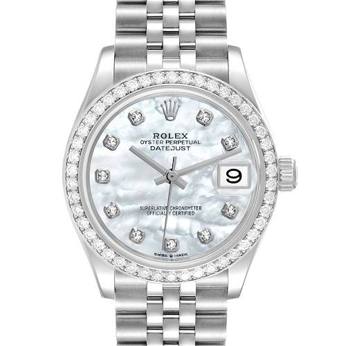 Photo of Rolex Datejust Midsize 31 Steel White Gold Mother of Pearl Diamond Ladies Watch 278384