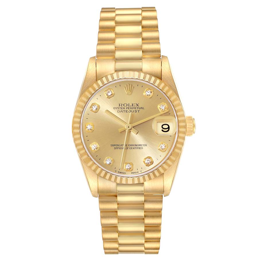 Rolex Datejust President Midsize Yellow Gold Ladies Watch 78278 Box Papers SwissWatchExpo