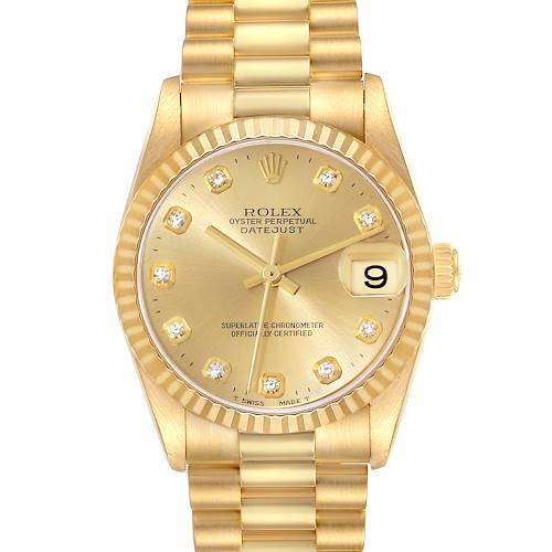 Photo of Rolex Datejust President Midsize Yellow Gold Ladies Watch 78278 Box Papers